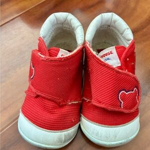 Red Kids Sneakers with Bear Design